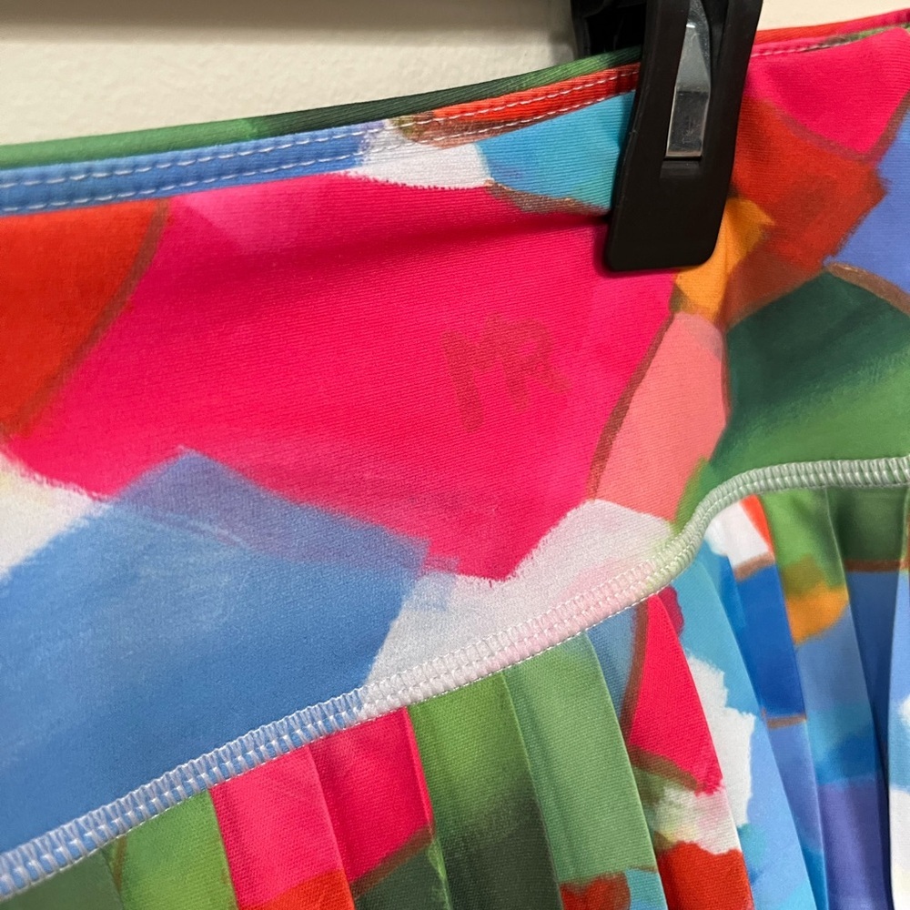 70° x Meghan Rosenthal Colorful Abstract Art Pleated Tennis Skort size Large - Picture 5 of 8